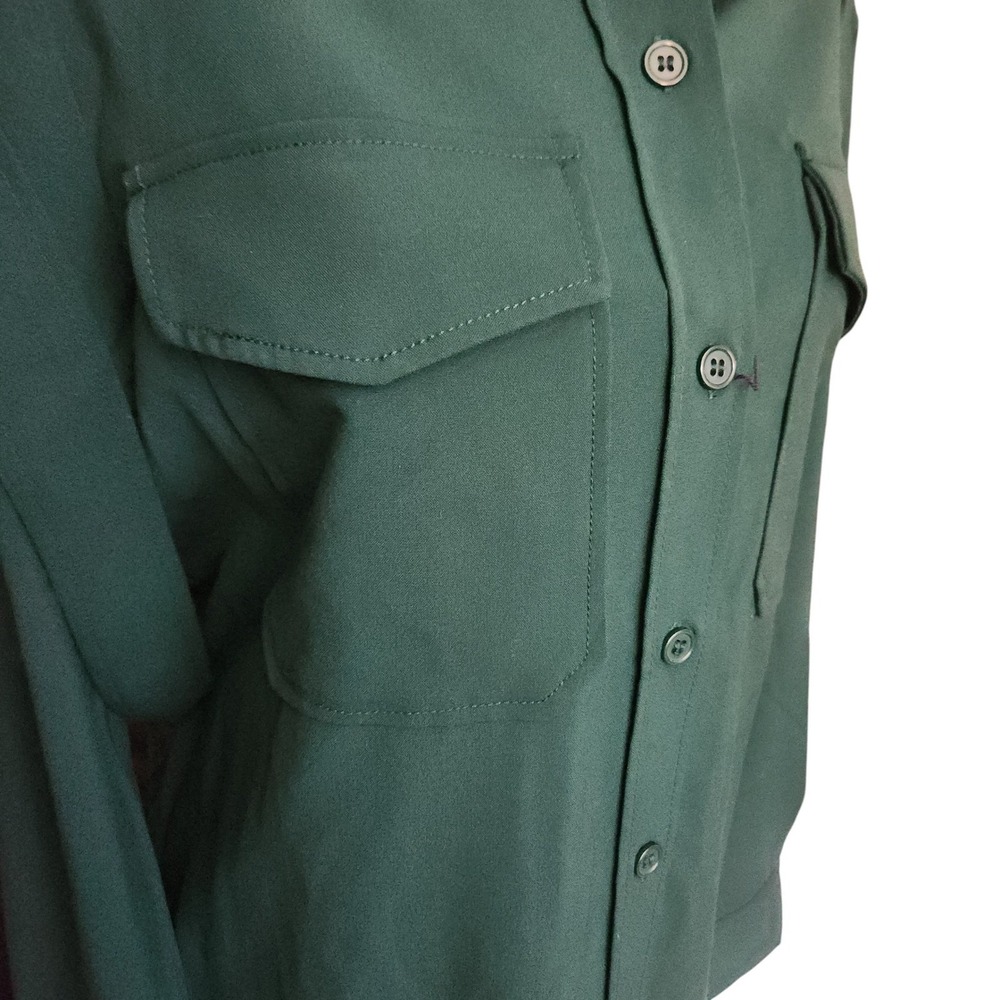 MP Massimo Piombo Midi Shirtdress Forest Green Button Front Belt XL NWT $110 - Picture 4 of 11